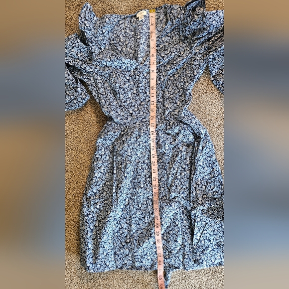 J. Crew Lightweight Cotton Puff-Sleeve Mini Dress in Antique Navy Blue XS - Picture 13 of 14